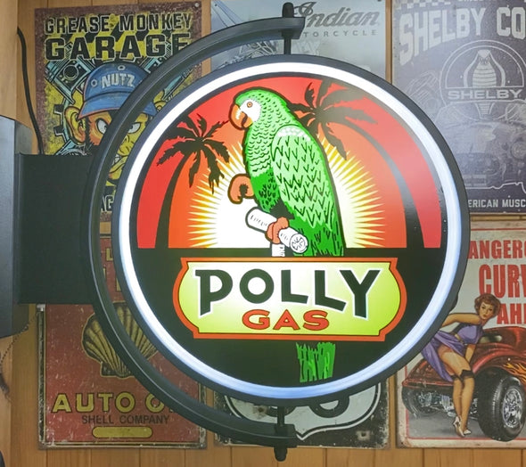 Polly Gas 24" Rotating LED Lighted Sign Design #S7084