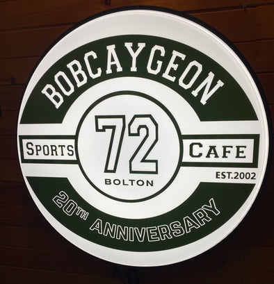 Bobcaygeon Café 30" Backlit LED Button Sign