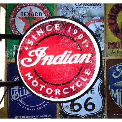 Indian Motorcycle 20’’ Led Fixed Flange Sign Design #F5006 Led Sign