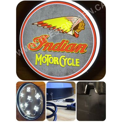 Indian Motorcycle 30’’ Backlit Led Button Sign Design #Bb7060 Led