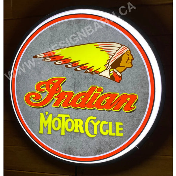 Indian Motorcycle 30’’ Backlit Led Button Sign Design #Bb7060 Led