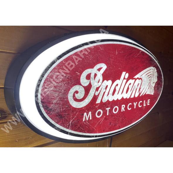 Indian Motorcycle 32’’ Backlit Led Oval Sign Design #V7108 Backlit Ovals