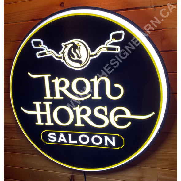 Iron Horse Saloon Custom Designed 30’’ Backlit Led Button Sign