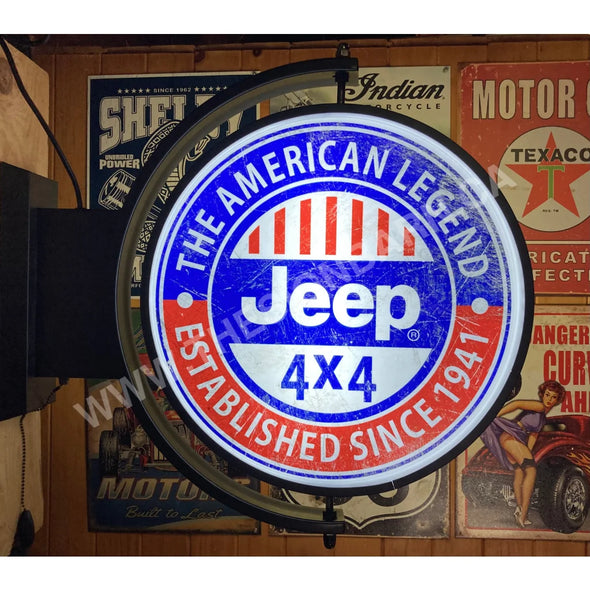 Jeep 24’’ Rotating Led Lighted Sign Design #S7080 Pivoting With Switch