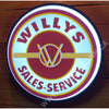 Jeep Willy’s 18” Backlit Led Button Sign Design #W7186 Led Buttons