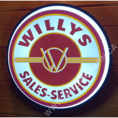 Jeep Willy’s 18” Backlit Led Button Sign Design #W7186 Led Buttons