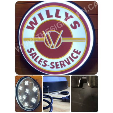 Jeep Willy’s 30” Backlit Led Button Sign Design #Bb7186 30’’ Led