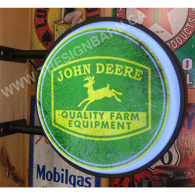 John Deere 20’’ Two Sided Led Fixed Flange Sign Design #F5003 Led Sign