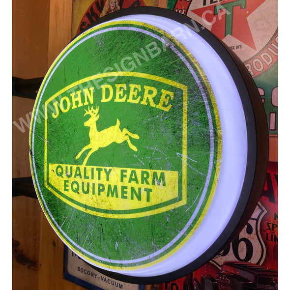 John Deere 20’’ Two Sided Led Fixed Flange Sign Design #F5003 Led Sign