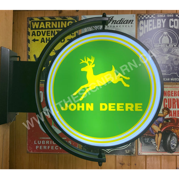 John Deere 24’’ Rotating Led Lighted Sign Design #S5032 Pivoting With Switch