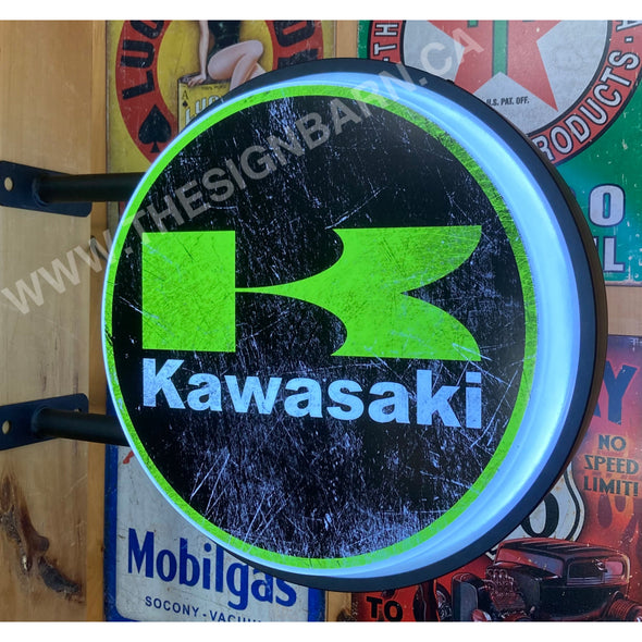 Kawasaki 20’’ Two Sided Led Fixed Flange Sign Design #F5011 Led Sign