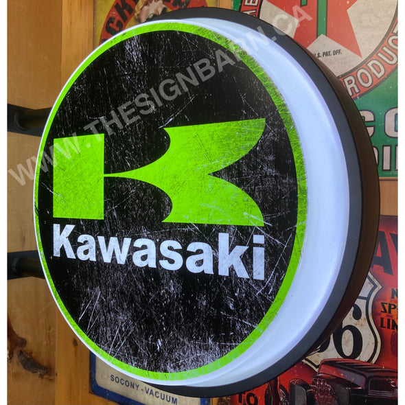 Kawasaki 20’’ Two Sided Led Fixed Flange Sign Design #F5011 Led Sign