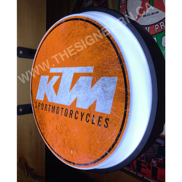 Ktm Sportmotorcycles 20’’ Two Sided Led Fixed Flange Sign Design #F5004 Led Sign