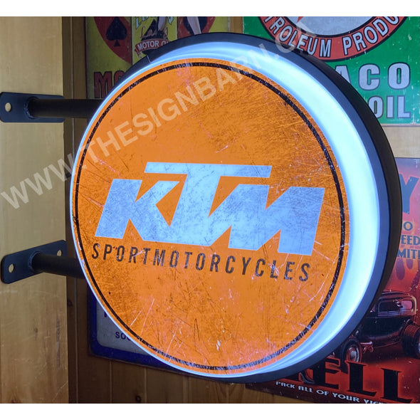 Ktm Sportmotorcycles 20’’ Two Sided Led Fixed Flange Sign Design #F5004 Led Sign