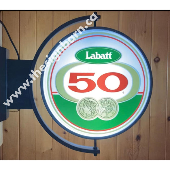 Labatt 50 24’’ Rotating Led Lighted Sign Design #S5068 Pivoting With Switch