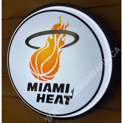 Miami Heat 18’’ Backlit Led Button Sign Design #W7134 18” Led Buttons