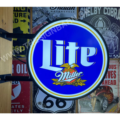 Miller Lite 20” Two Sided Led Lighted Fixed Flange Sign Design #F7089 Led Sign