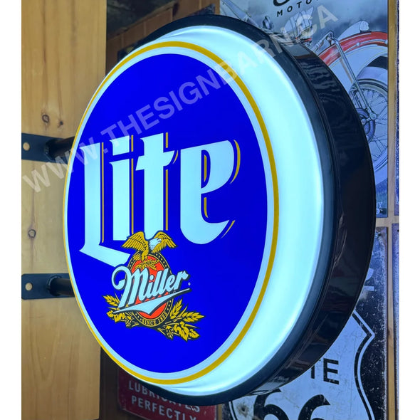 Miller Lite 20” Two Sided Led Lighted Fixed Flange Sign Design #F7089 Led Sign