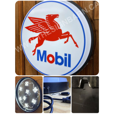 Mobil 30” Backlit Led Button Sign Design #Bb7092 30’’ Led