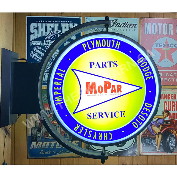 Mopar Historic 24” Rotating Led Lighted Sign Design #S7097 Pivoting With Switch