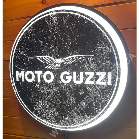 Moto Guzzi 18’’ Backlit Led Button Sign Design #W5073 18” Led Buttons