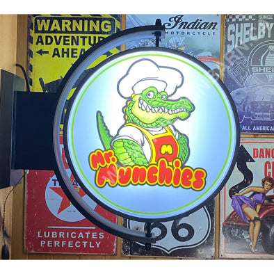 Mr Munchies Custom Designed 24” Rotating Led Sign Pivoting With Switch