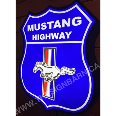 Mustang Highway Backlit Led Shield Sign Design #D7080 18’’ Led