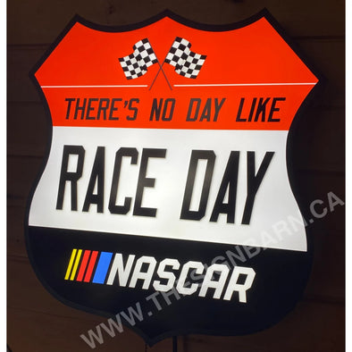 Nascar Race Day Backlit Led Shield Sign Design #D7116 18’’ Led