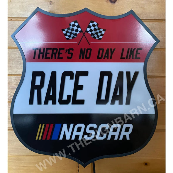 Nascar Race Day Backlit Led Shield Sign Design #D7116 18’’ Led