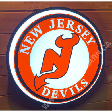 New Jersey Devils 18” Backlit Led Button Sign Design #W7171 Led Buttons