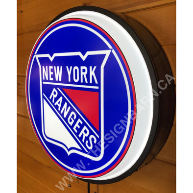 New York Rangers 18’’ Backlit Led Button Sign Design #W6020 18” Led Buttons