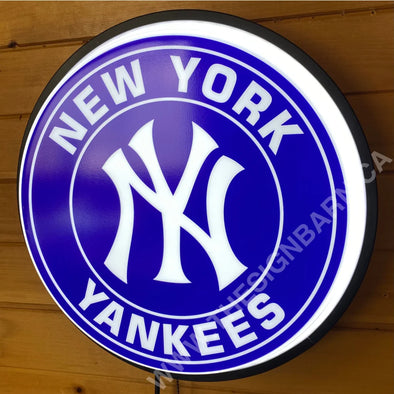 New York Yankees 18’’ Backlit Led Button Sign Design #W5147 18” Led Buttons