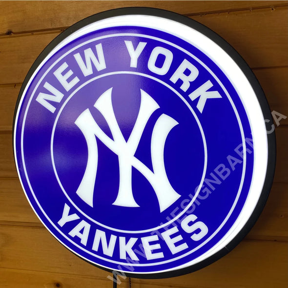 New York Yankees 18’’ Backlit Led Button Sign Design #W5147 18” Led Buttons