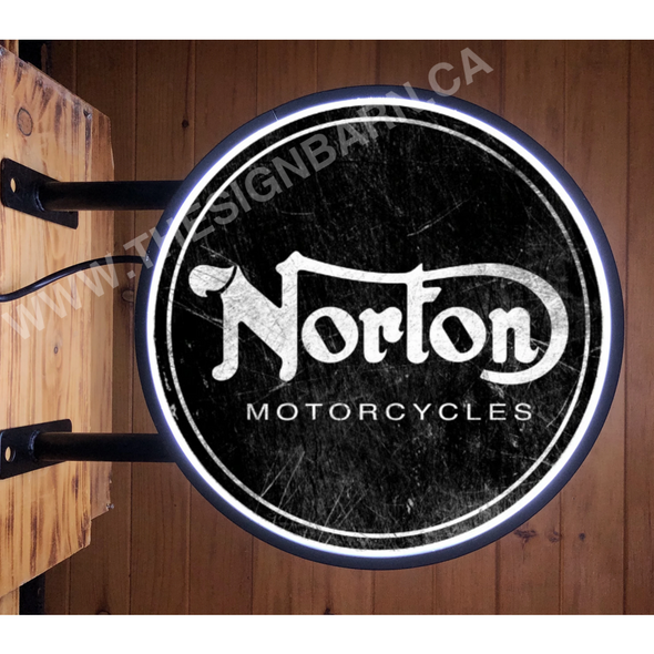 Norton Motorcycle 20’’ Led Fixed Flange Sign Design #F5063 Led Sign