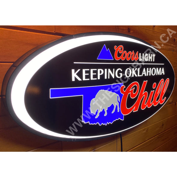 Oklahoma Chill Custom Designed 32” Led Oval Sign 32’’ Backlit Led Ovals