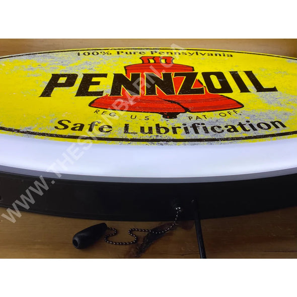 Pennzoil 32’’ Backlit Led Oval Sign Design #V7106 Backlit Ovals