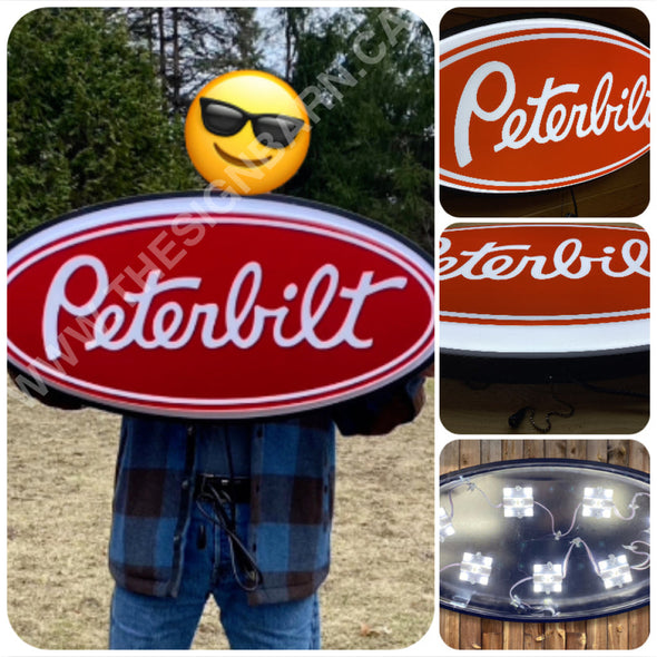 Peterbilt 32’’ Backlit Led Oval Sign Design #V7133 Backlit Ovals