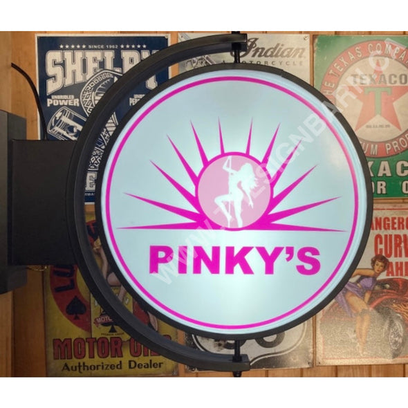 Pinky’s Custom Designed 24” Rotating Led Sign With Toggle Switch Controls Pivoting