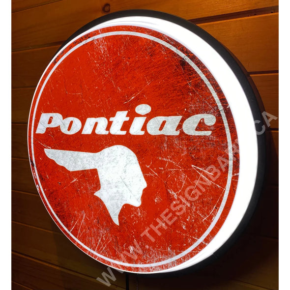 Pontiac 18” Backlit Led Button Sign Design #W7112 Led Buttons