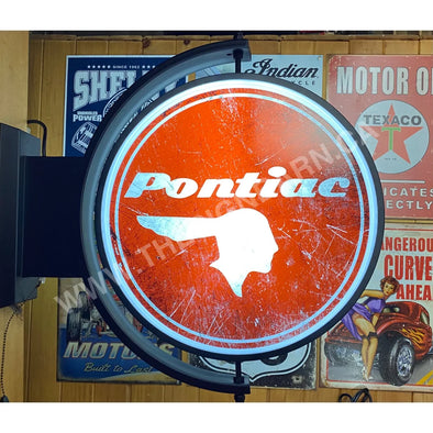 Pontiac 24’’ Rotating Led Lighted Sign Design #S7112 Pivoting With Switch