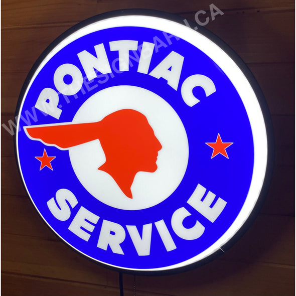 Pontiac Service 30’’ Backlit Led Button Sign Design #Bb5053 Led