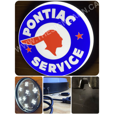 Pontiac Service 30’’ Backlit Led Button Sign Design #Bb5053 Led