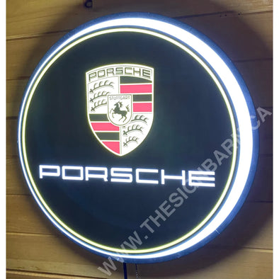 Porsche 18’’ Backlit Led Button Sign Design #W5041 18” Led Buttons