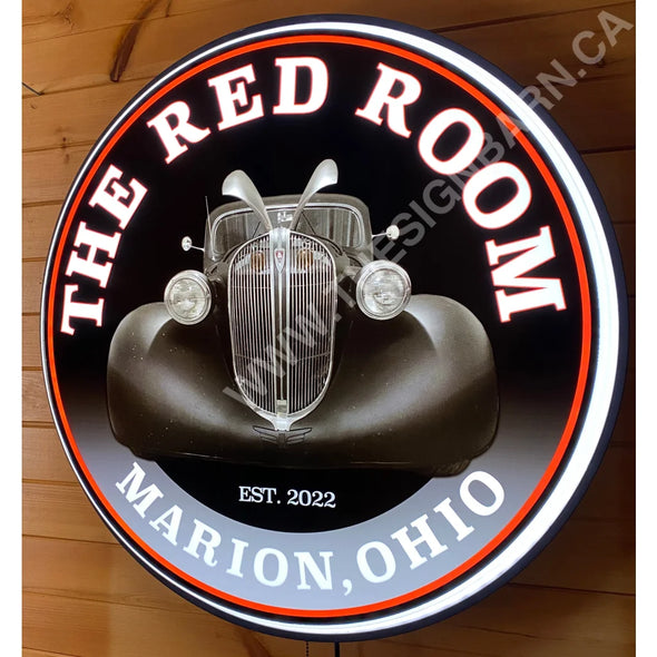 Red Room 30’’ Backlit Led Button Sign