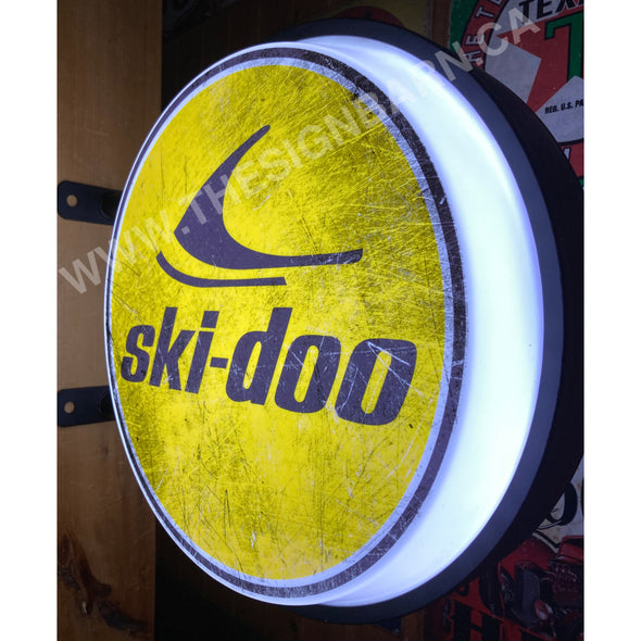 Ski-Doo 20” Two Sided Led Fixed Flange Sign Design #F5005 Led Sign