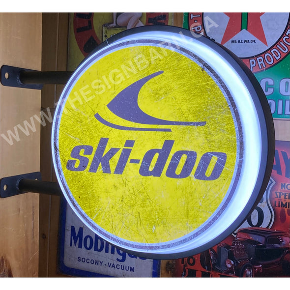 Ski-Doo 20” Two Sided Led Fixed Flange Sign Design #F5005 Led Sign