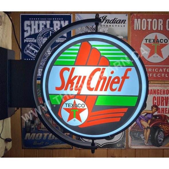 Sky Chief 24” Rotating Led Lighted Sign Design #S7093 Pivoting With Switch