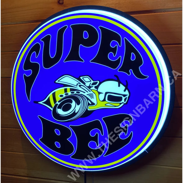 Super Bee 18” Backlit Led Button Sign Design #W7182 Led Buttons