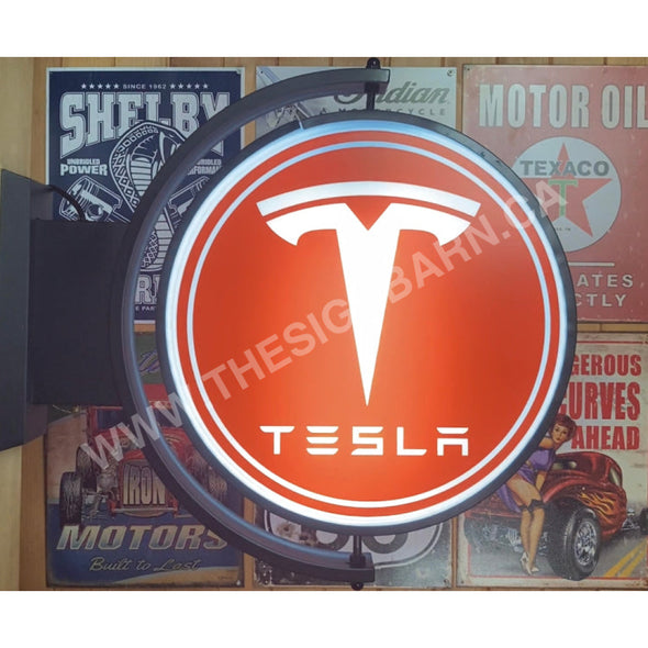 Tesla 24’’ Rotating Led Lighted Sign Design #S7089 Pivoting With Switch