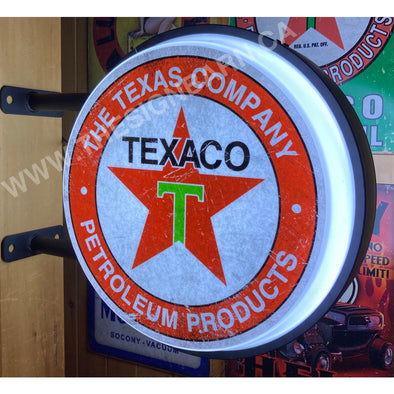 Texaco 20’’ Two Sided Led Fixed Flange Sign Design #F5008 Led Sign